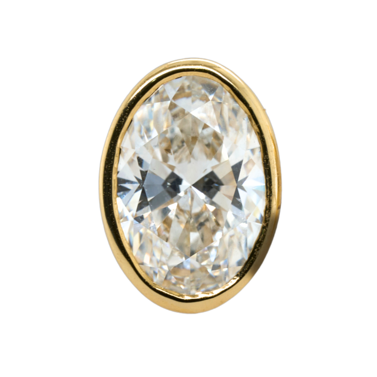 5.08 CTTW Oval Lab-Grown Diamond Stud Earrings in 14K Yellow Gold
