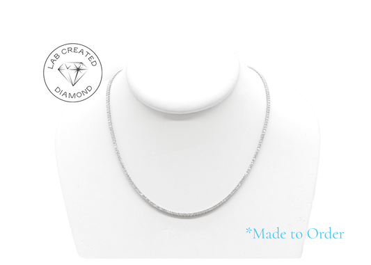 Made to Order: 2.25 mm Lab Tennis Necklace 14K Yellow/White Gold