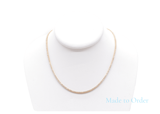 1.75mm Made to Order Natural Diamond Tennis Chain 14K