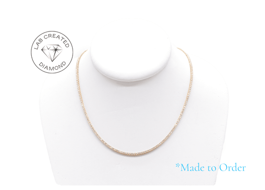 3mm Made to Order Lab Grown Diamond Tennis Chain Necklace 14K