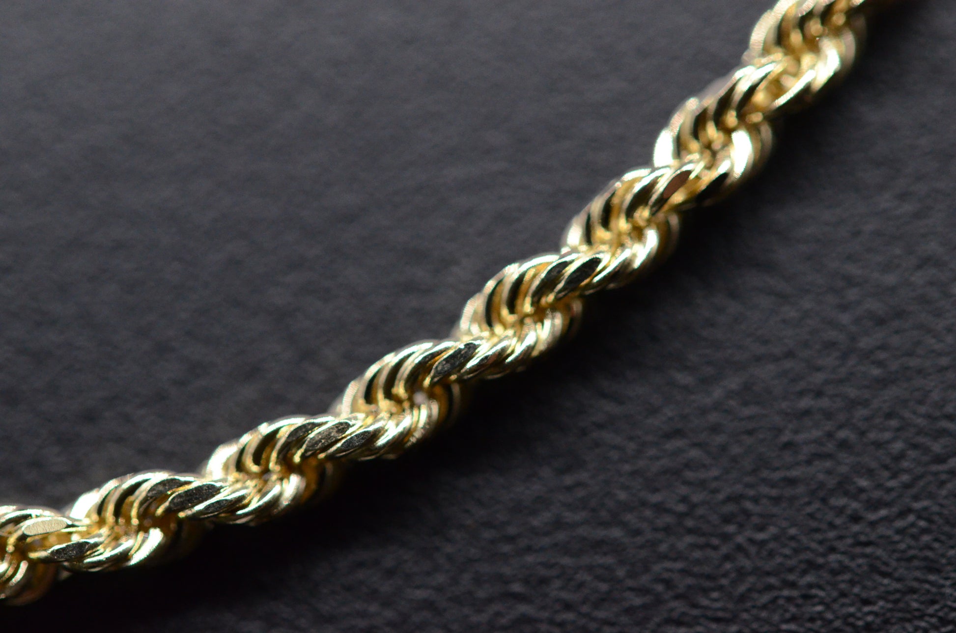 2.5mm Solid Gold Diamond Cut Rope Necklace Solid Gold Rope Chains