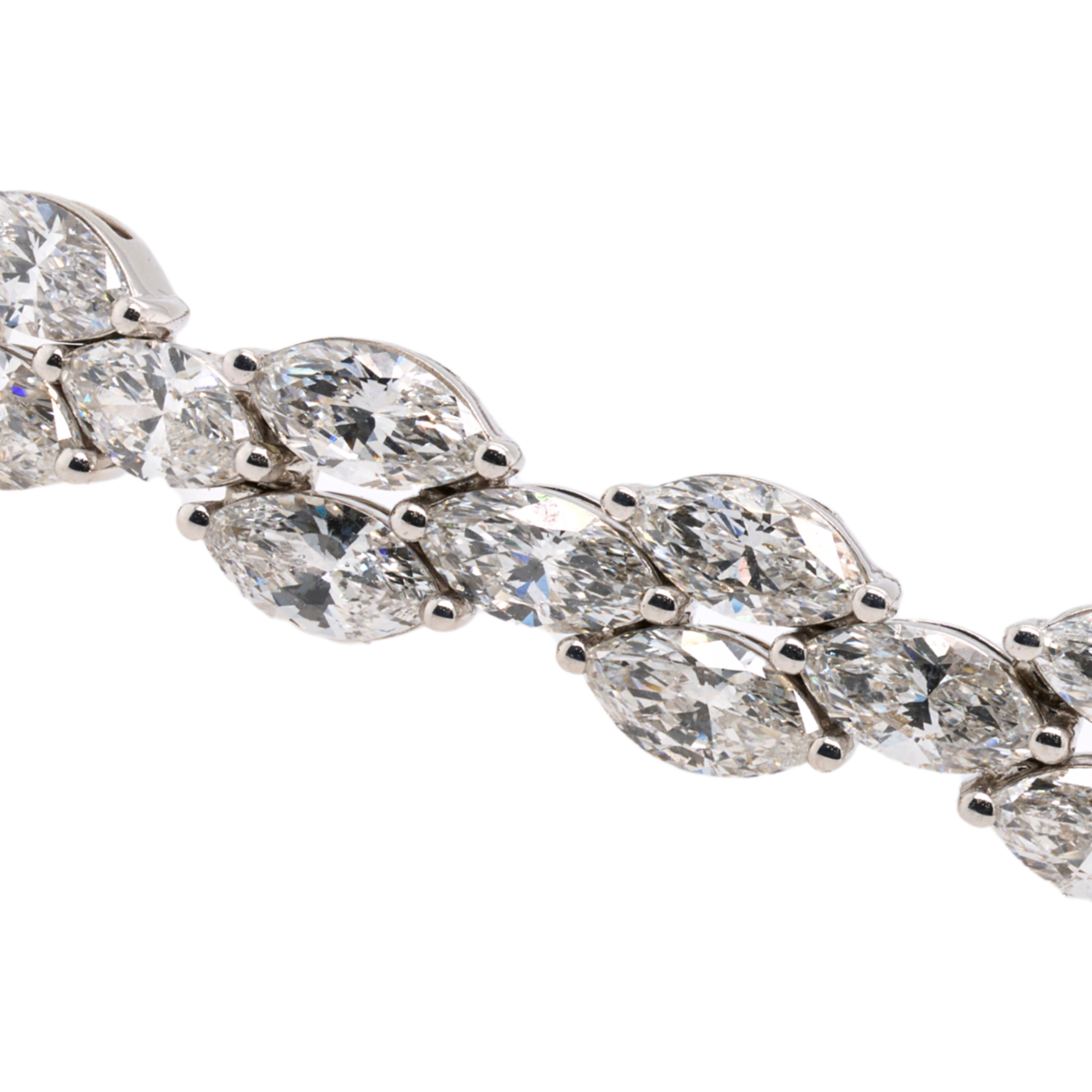 8.18 CTTW Marquise Lab-Grown Diamond Tennis Bracelet in 14K White Gold, 7"