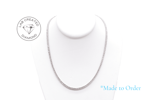 Made to Order: 3.5mm Lab Tennis Necklace 14K Yellow/White Gold