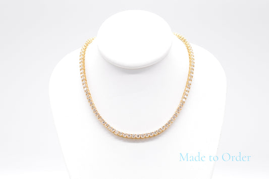 3.5mm Made to Order Natural Diamond Tennis Chain 14K