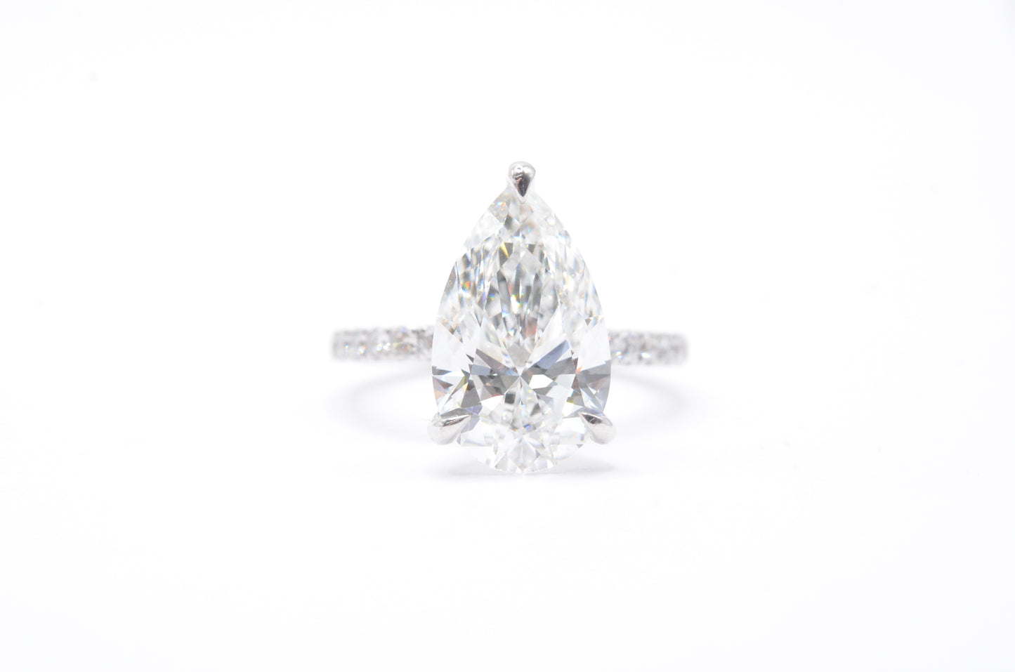 4ct pear shape lab diamond igi certified f color vs1 diamond mounting 14k white gold