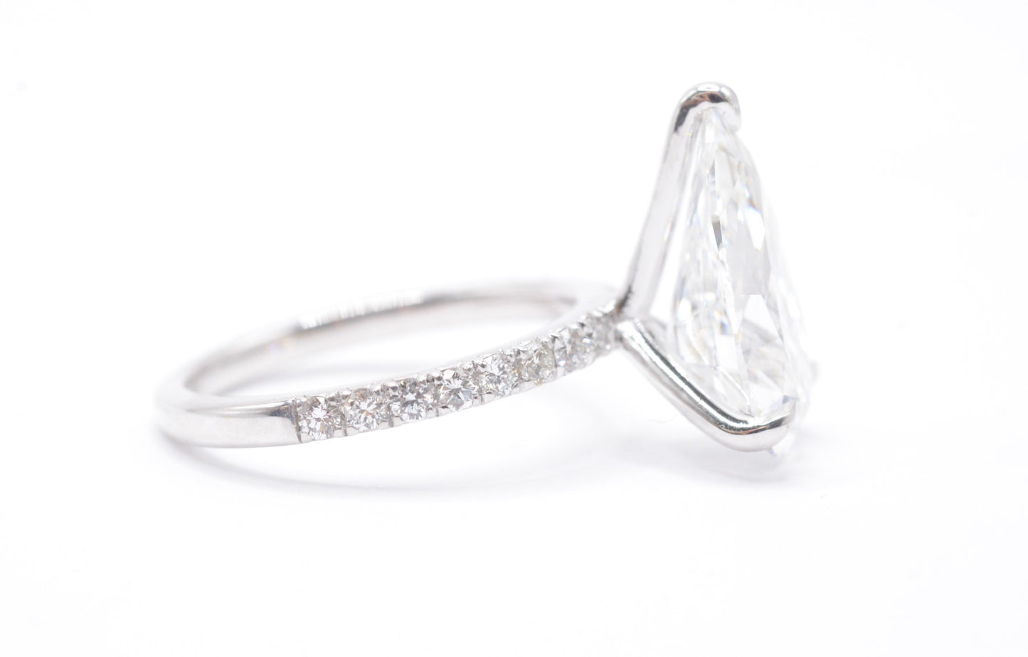 4ct pear shape lab diamond igi certified f color vs1 diamond mounting 14k white gold