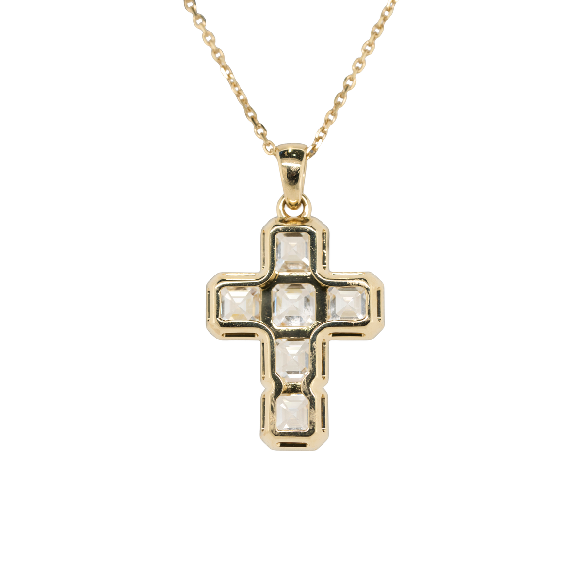 3.04 CTTW Asscher Lab-Grown Diamond Pendant in 14K Yellow Gold, 16"