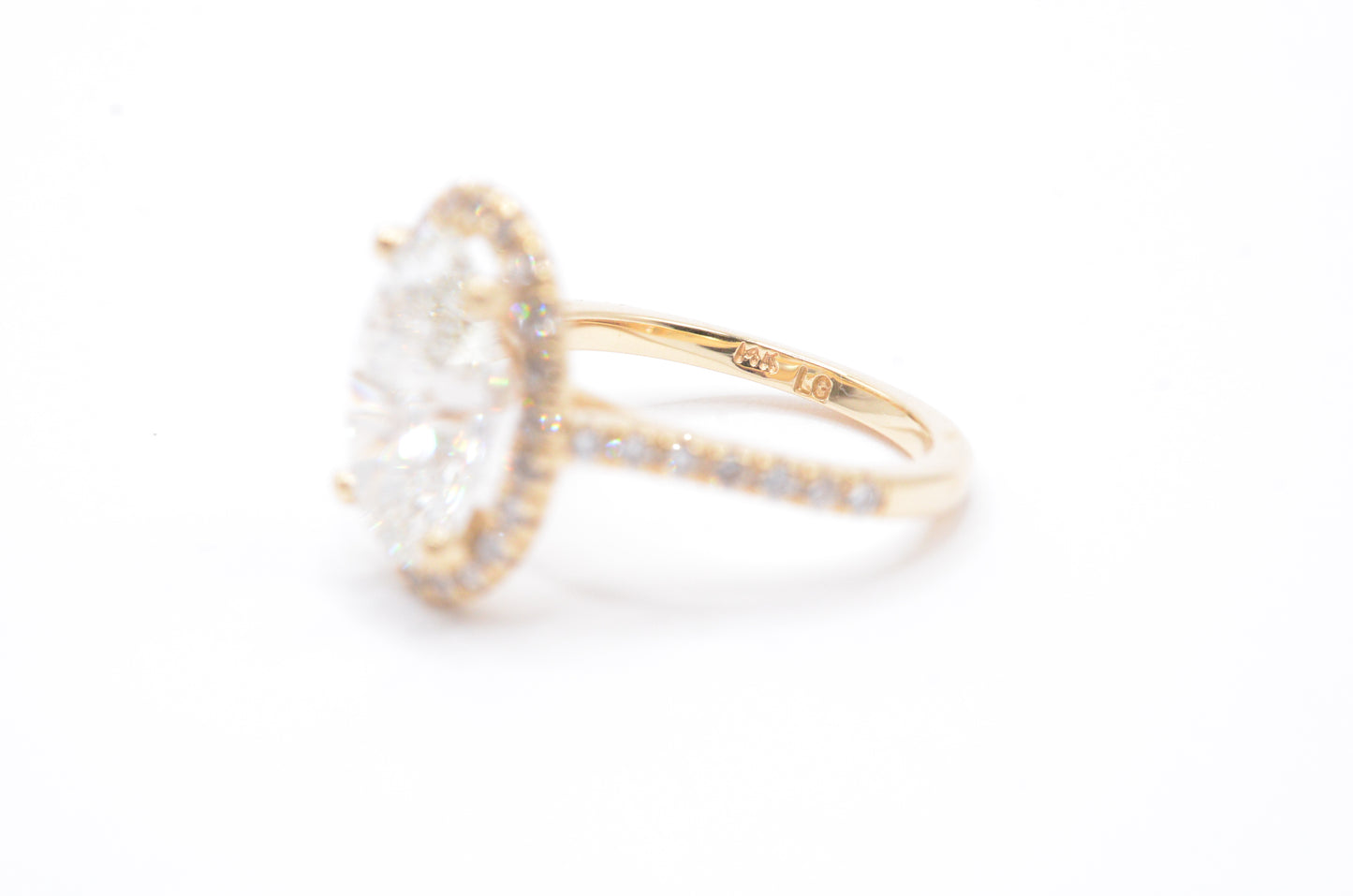 Made to Order-3.0ct Oval Lab Diamond Engagement Ring 14K Yellow Gold