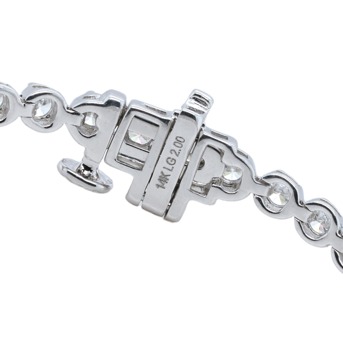 2.01 CTTW Round Lab-Grown Diamond Tennis Bracelet in 14K White Gold, 7"