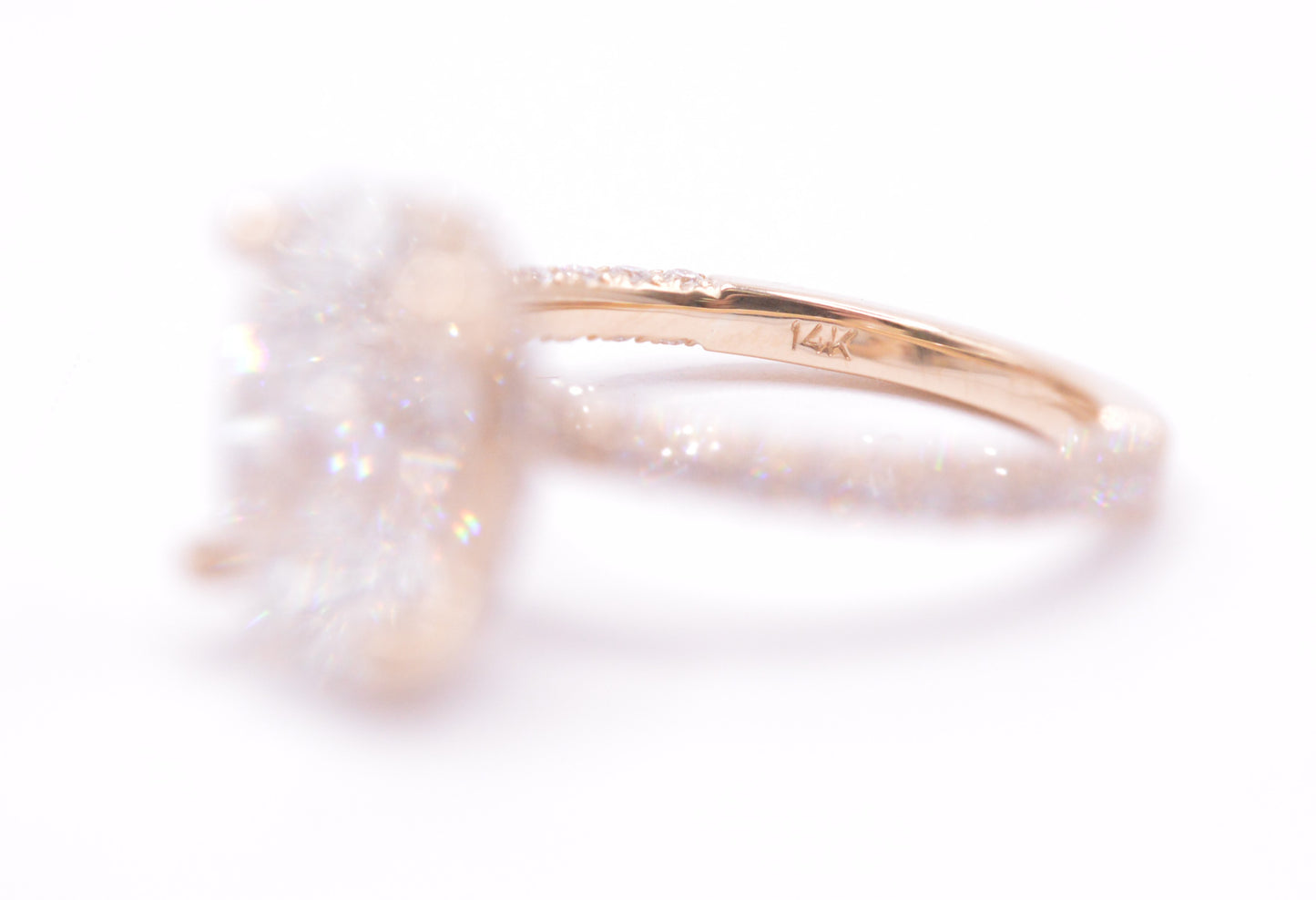 3ct oval lab diamond center igi certified f color vs1 custom 3d diamond pave setting 14k yellow gold