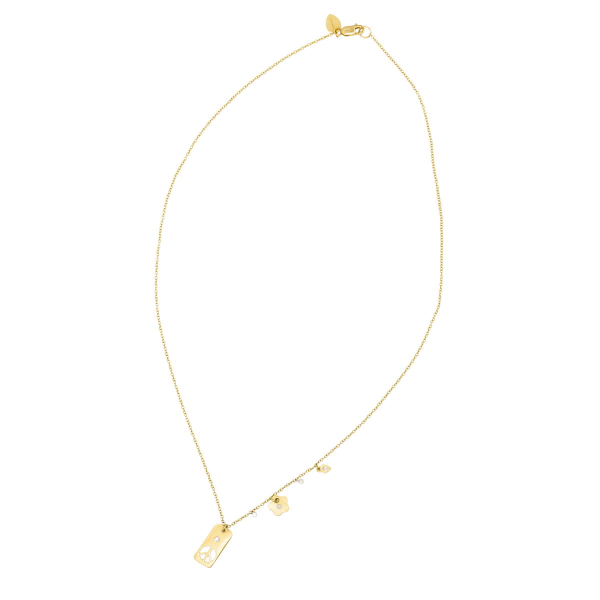 14K Yellow Gold Diamond Necklace