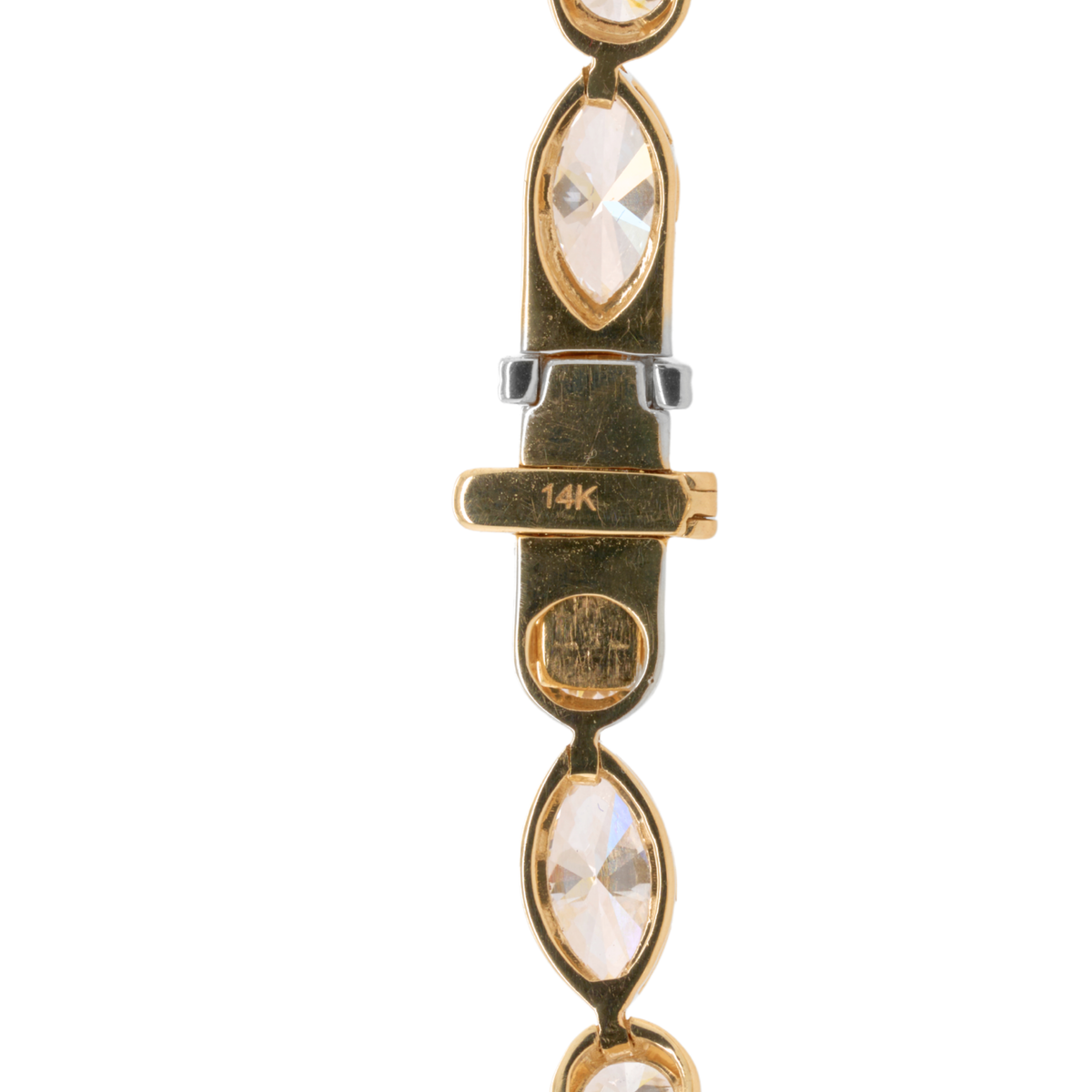 7.92 CTTW Marquise Lab-Grown Diamond Tennis Bracelet in 14K Yellow Gold, 6.8"