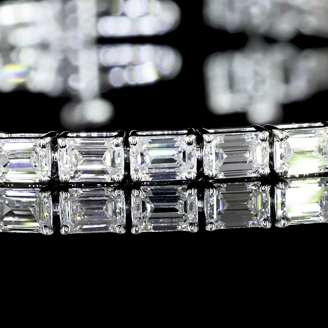 4.92 CTTW Emerald Lab Diamond Tennis Bracelet 7" 14k White Gold (F/E Color and VS2/VS/VS1 Clarity)