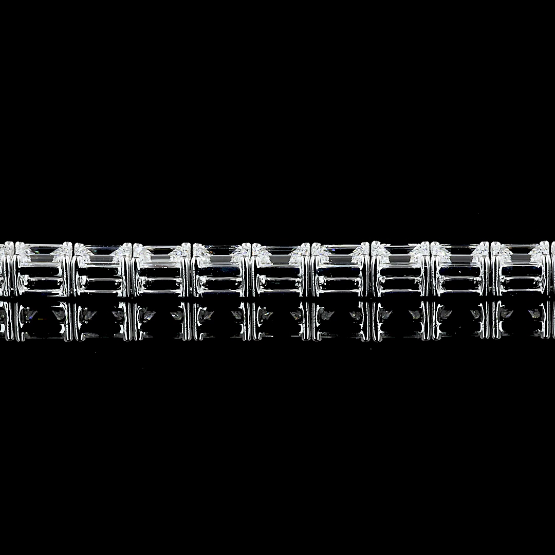 4.95 CTTW Emerald Lab Diamond Tennis Bracelet 7" 14k White Gold (F Color and VS2 Clarity)
