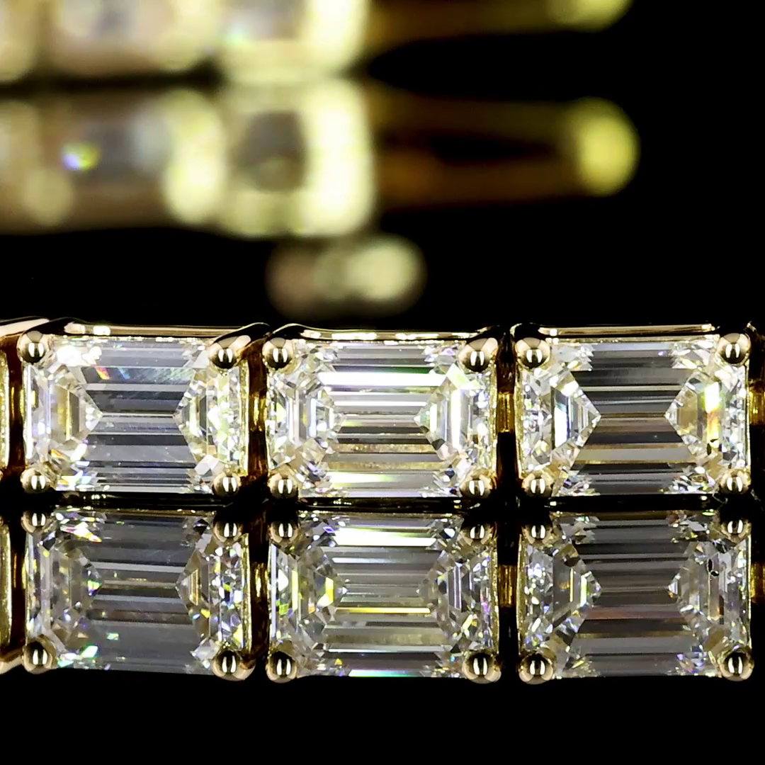 6.95 CTTW Emerald Lab Diamond Tennis Bracelet 6.5" 14k Yellow Gold E Color and VVS2 Clarity jewelry-spot-usa