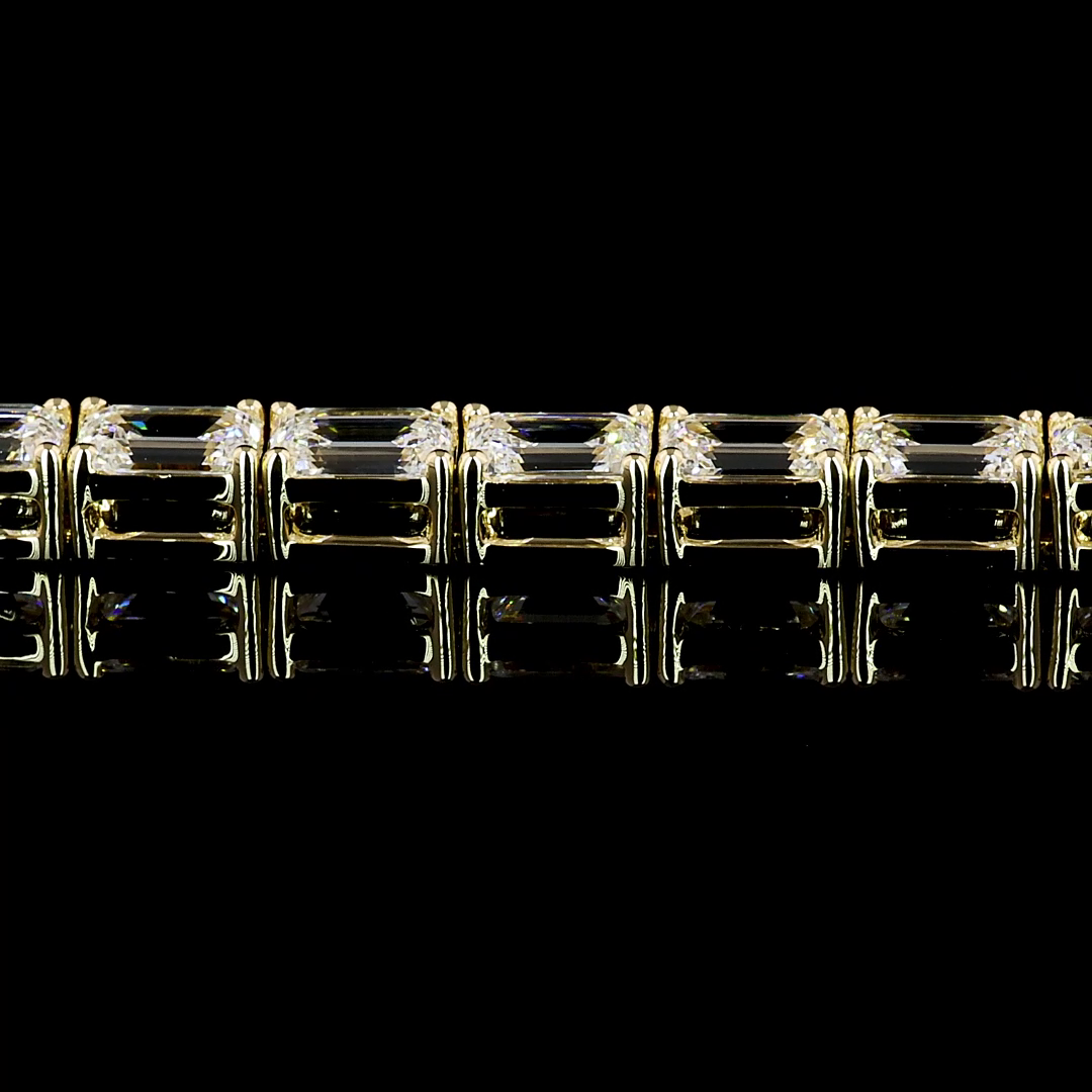 6.95 CTTW Emerald Lab Diamond Tennis Bracelet 6.5" 14k Yellow Gold E Color and VVS2 Clarity jewelry-spot-usa
