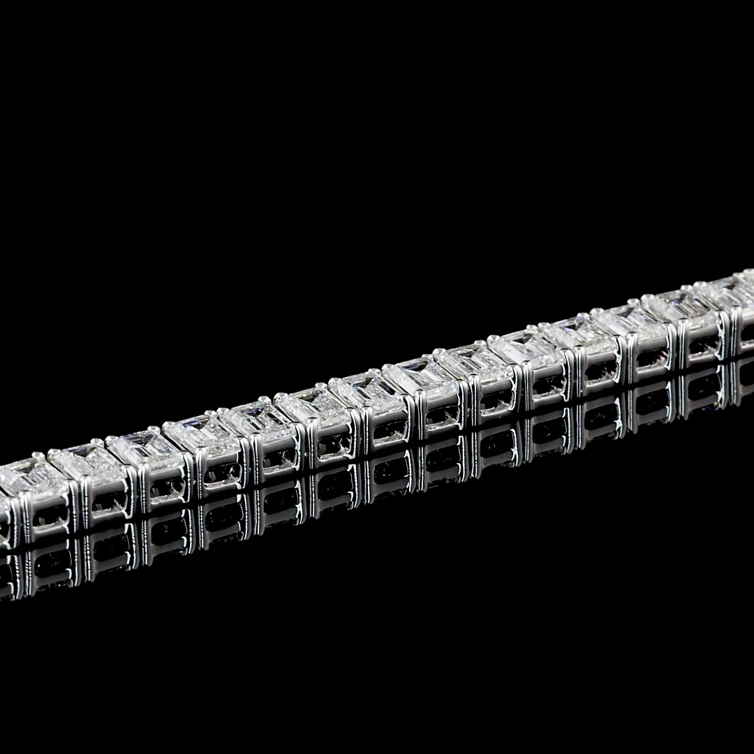 7.09 CTTW Emerald Lab Diamond Tennis Bracelet 7" 14k White Gold F Color and VS1 Clarity jewelry-spot-usa