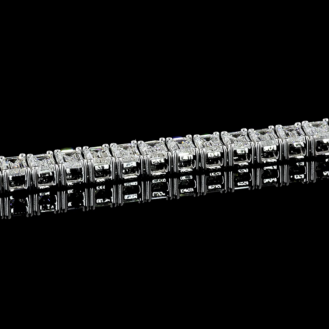 7.04 CTTW Emerald Lab Diamond Tennis Bracelet 7" 14k White Gold (F Color and VS1 Clarity)