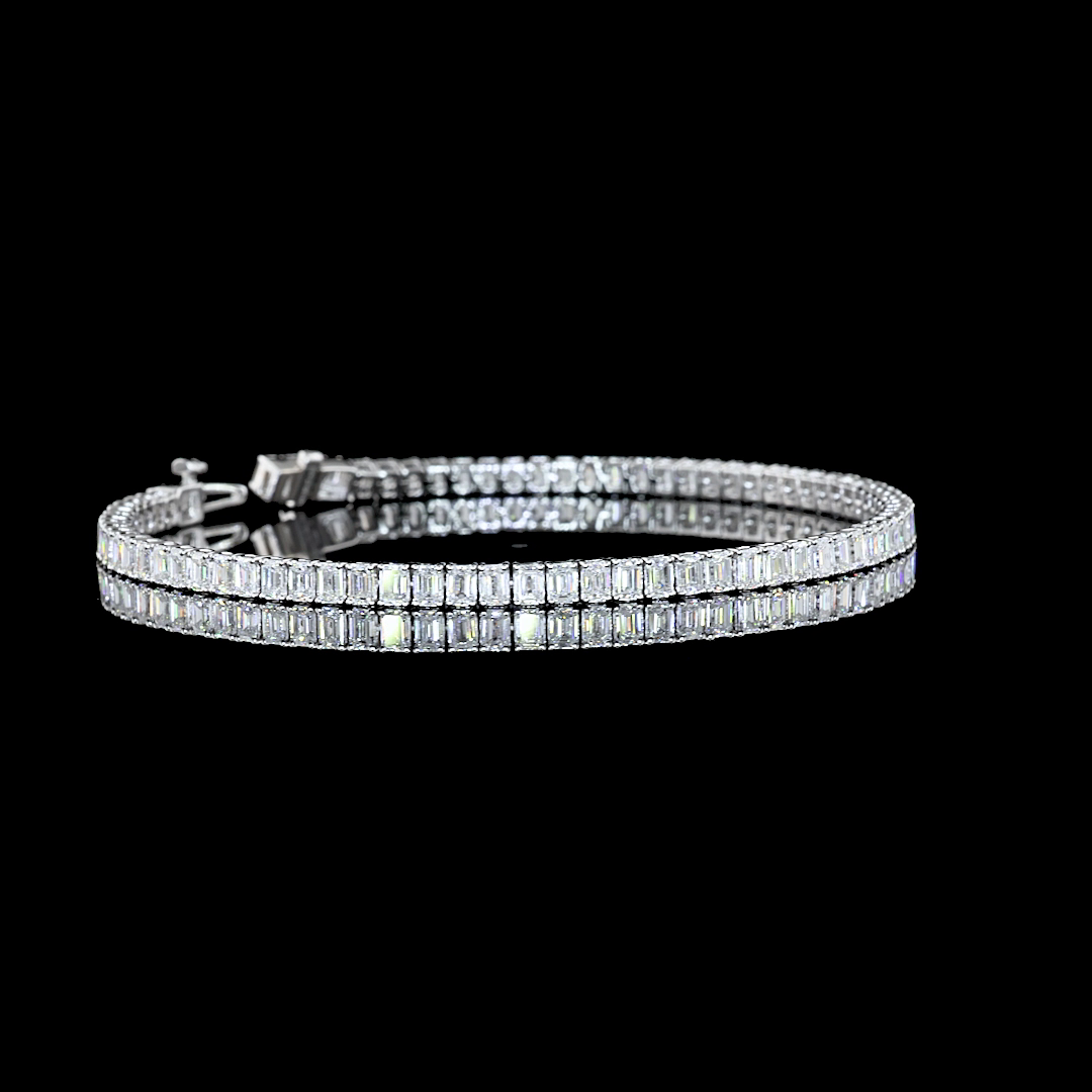 4.80 CTTW Emerald Lab Diamond Tennis Bracelet 7" 14k White Gold F Color and VS2 Clarity jewelry-spot-usa
