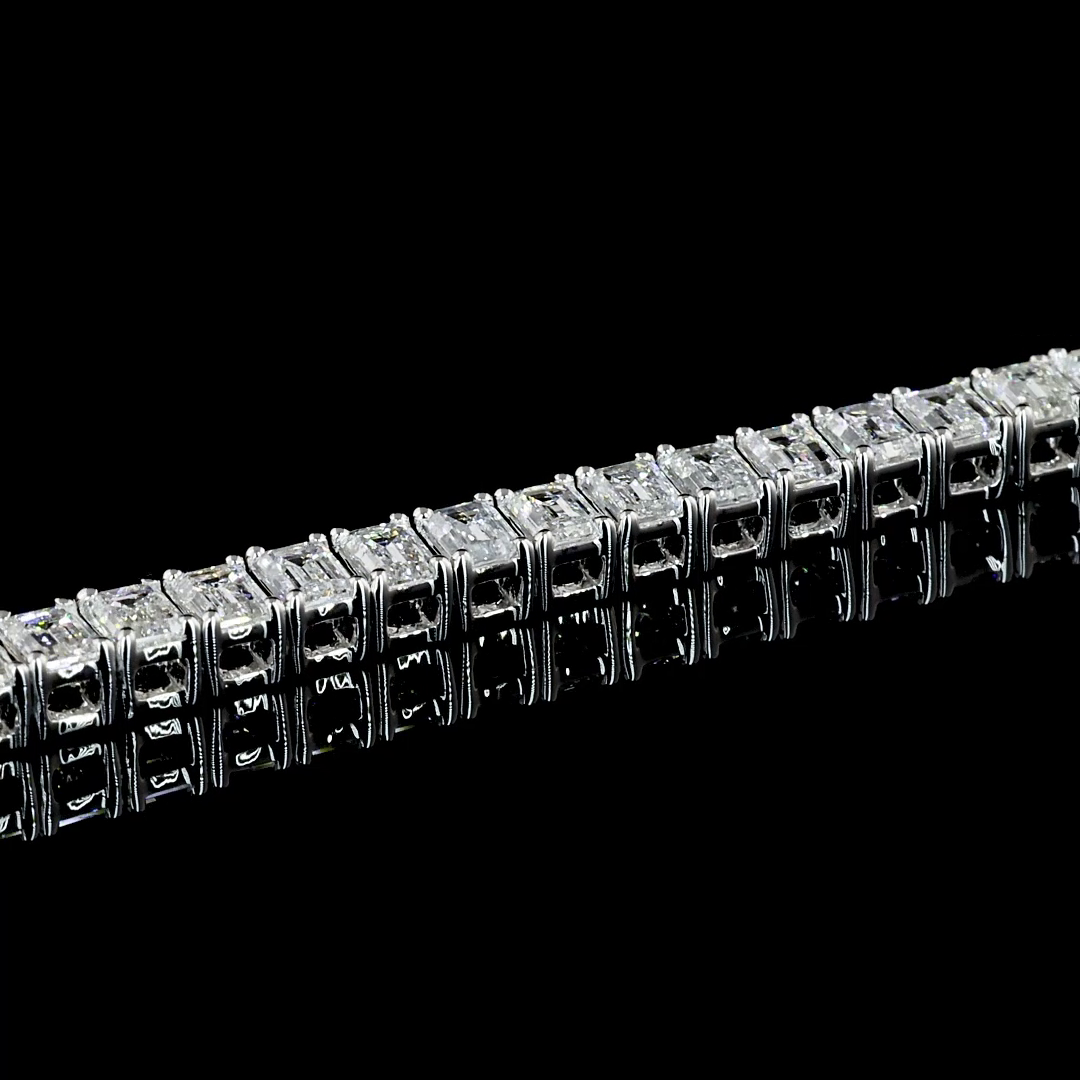 4.97 CTTW Emerald Lab Diamond Tennis Bracelet 6.5" 14k White Gold F Color and VS2 Clarity jewelry-spot-usa
