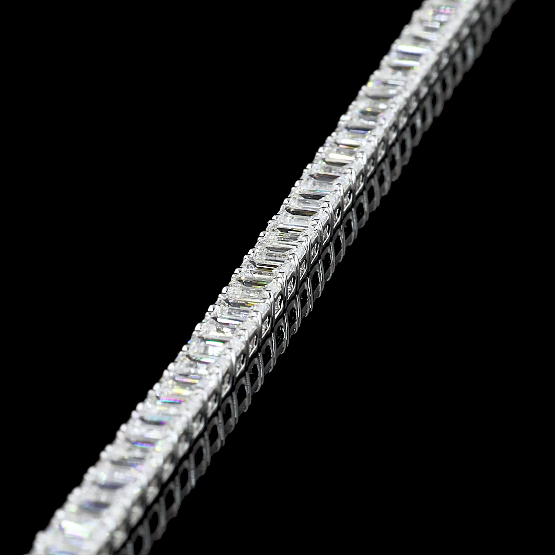 7.05 CTTW Emerald Lab Diamond Tennis Bracelet 6.75" 14k White Gold F Color and VS2 Clarity jewelry-spot-usa