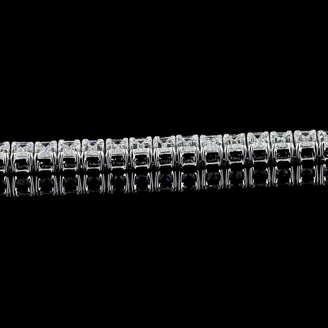 7.05 CTTW Emerald Lab Diamond Tennis Bracelet 6.75" 14k White Gold F Color and VS2 Clarity jewelry-spot-usa