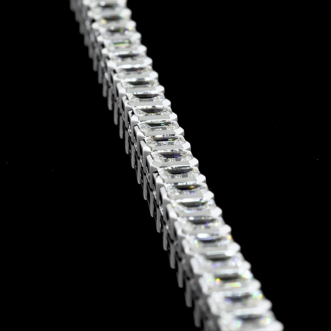 7.00 CTTW Emerald Lab Grown Diamond Tennis Bracelet 7" (E Color and VS1 Clarity)