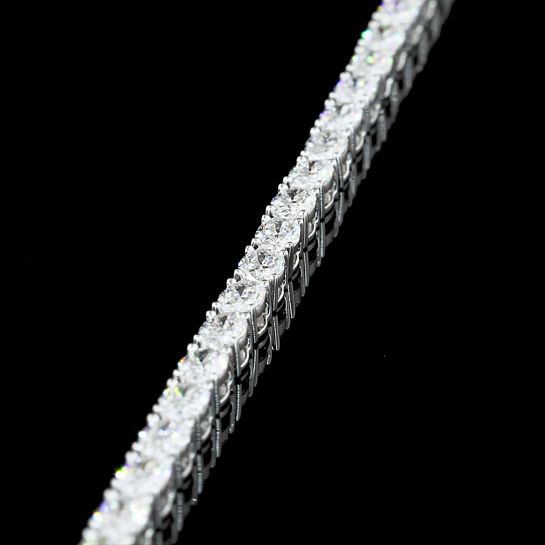 4.41 CTTW Oval Lab Diamond Tennis Bracelet 7" 14k White Gold (F Color and VS2 Clarity)