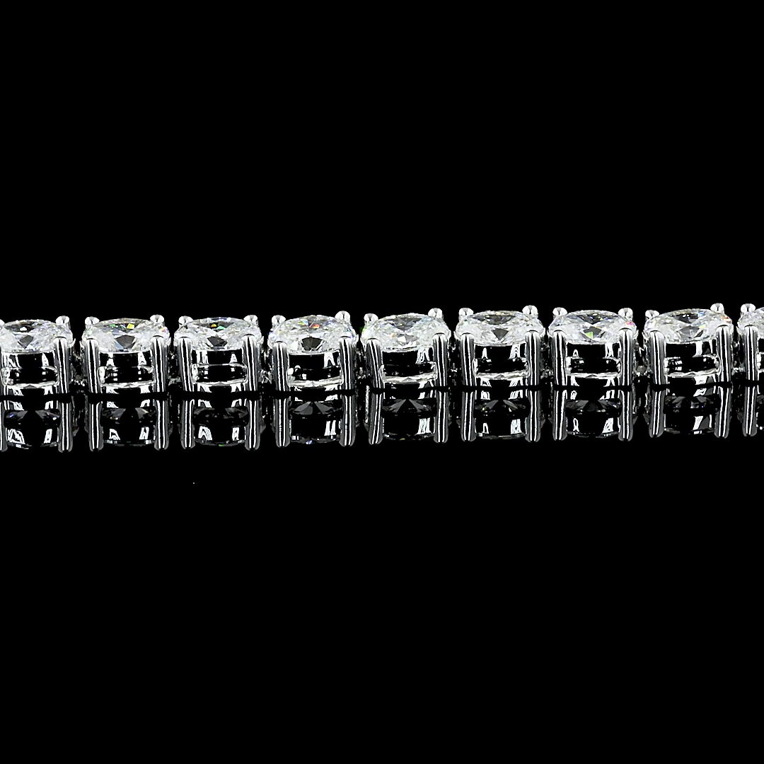 4.41 CTTW Oval Lab Diamond Tennis Bracelet 7" 14k White Gold (F Color and VS2 Clarity)