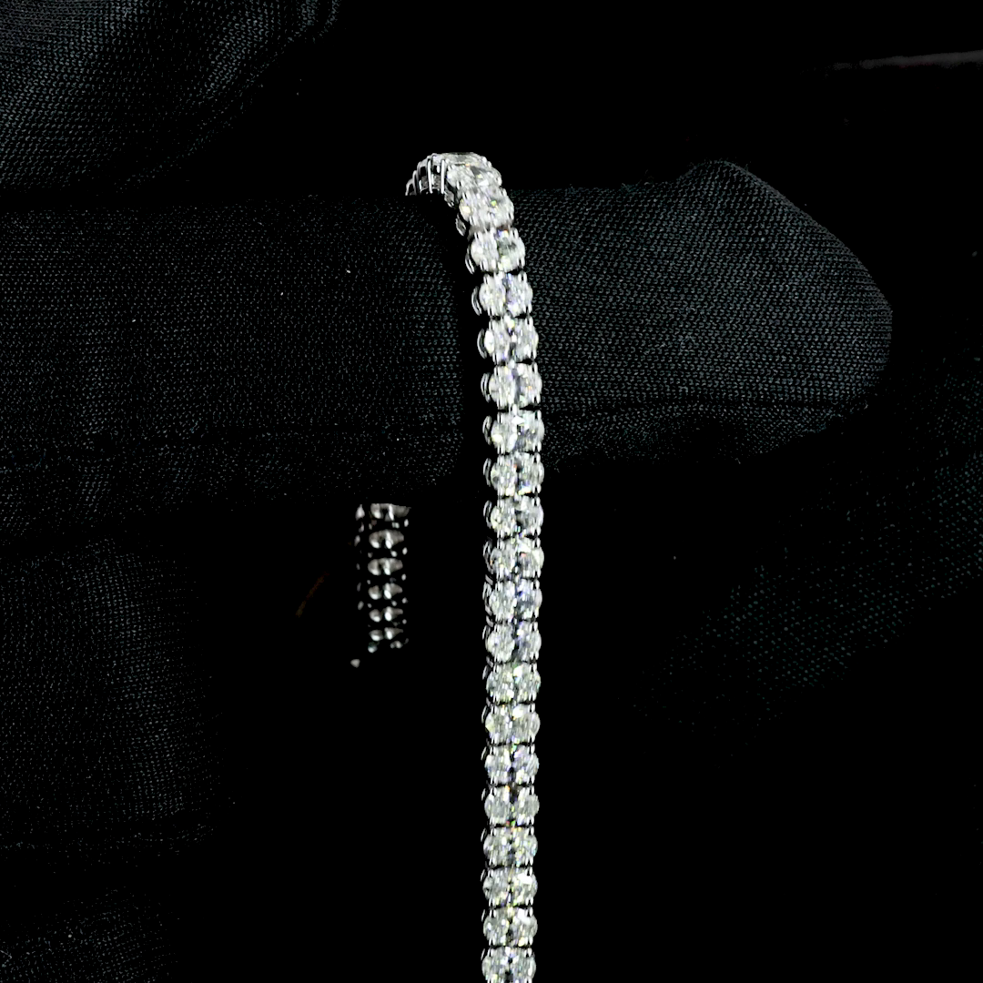 4.95 CTTW Oval Lab Diamond Tennis Bracelet 7" 14k White Gold F/E Color and VS1/VS Clarity jewelry-spot-usa