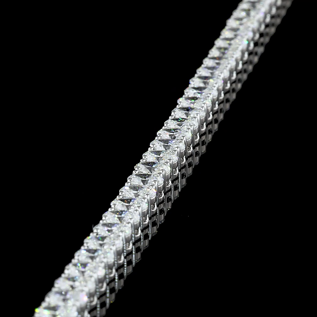 8.00 CTTW Oval Lab Diamond Tennis Bracelet 7" 14k White Gold F Color and VS1 Clarity jewelry-spot-usa