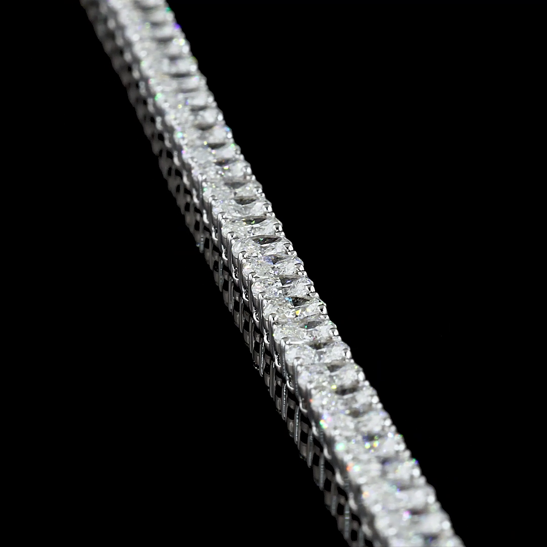 5.20 CTTW Oval Lab Diamond Tennis Bracelet 6.75" 14k White Gold F Color and VS1 Clarity jewelry-spot-usa