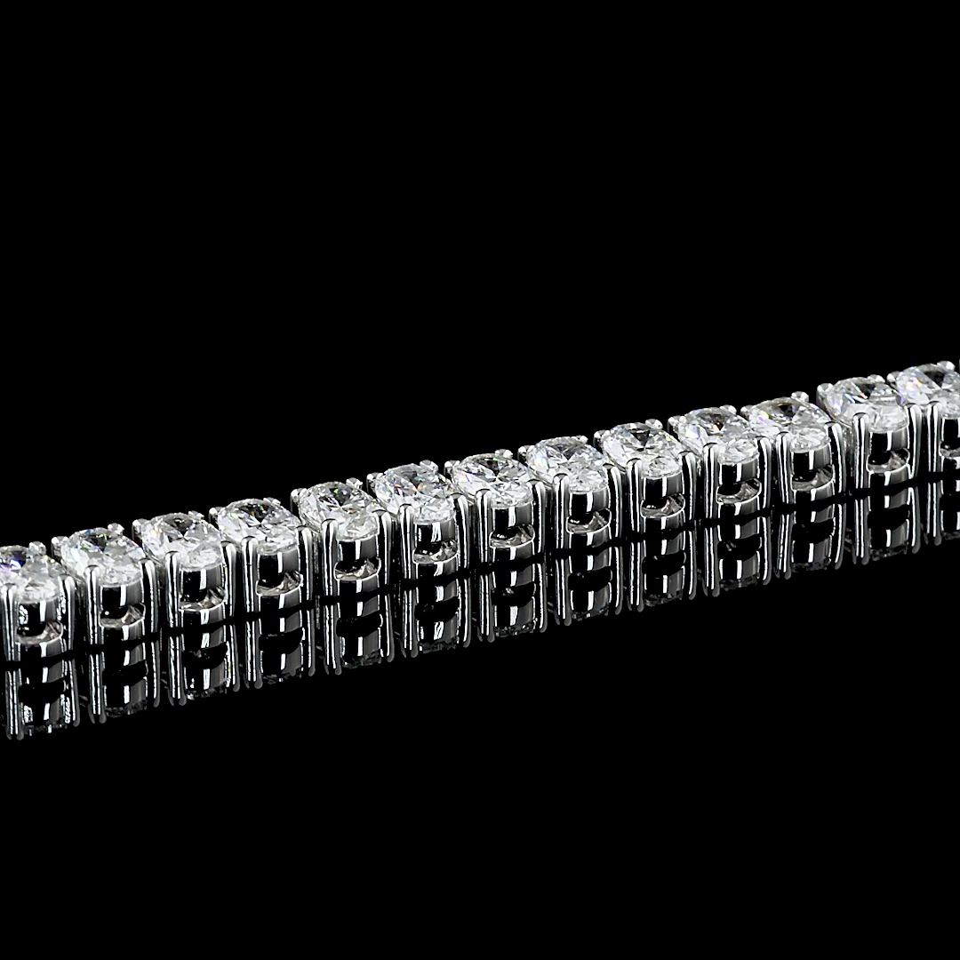 5.20 CTTW Oval Lab Diamond Tennis Bracelet 6.75" 14k White Gold F Color and VS1 Clarity jewelry-spot-usa