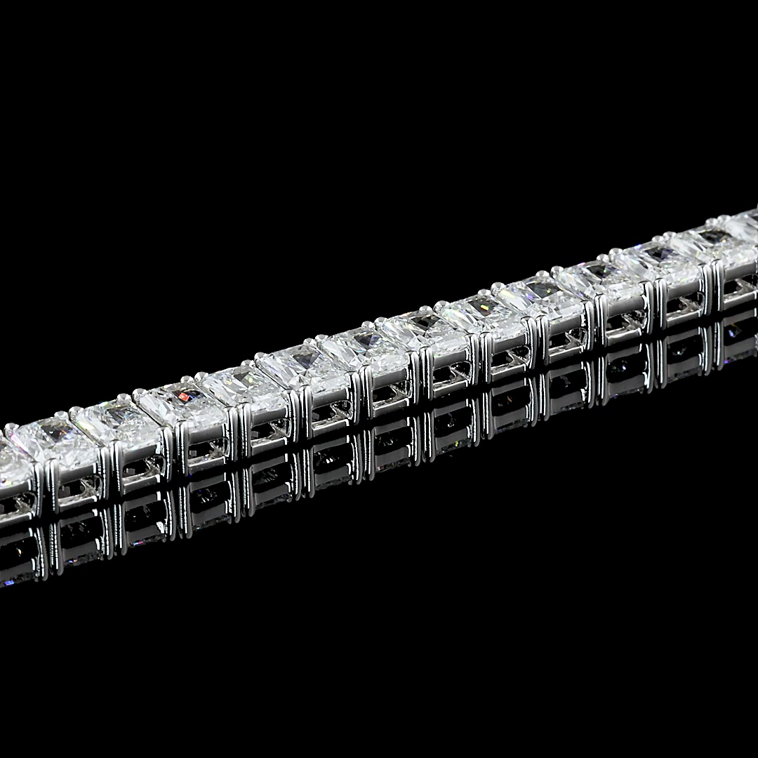 10.21 CTTW Radiant Lab Grown Diamond Tennis Bracelet 6.75" (F Color and VS1 Clarity)