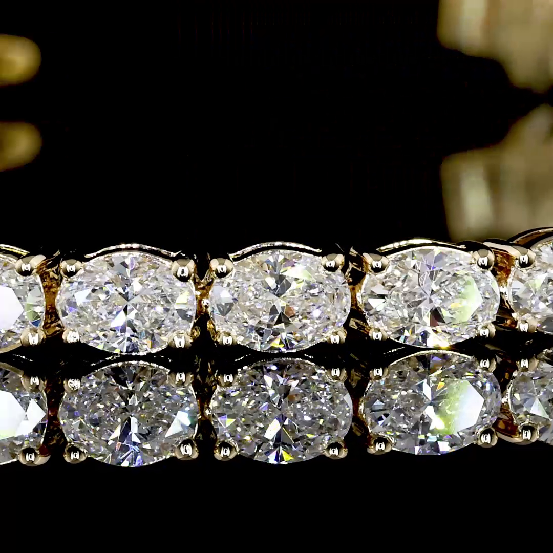 5.23 CTTW Oval Lab Diamond Tennis Bracelet 6.5" 14k Yellow Gold (F Color and VS2 Clarity)