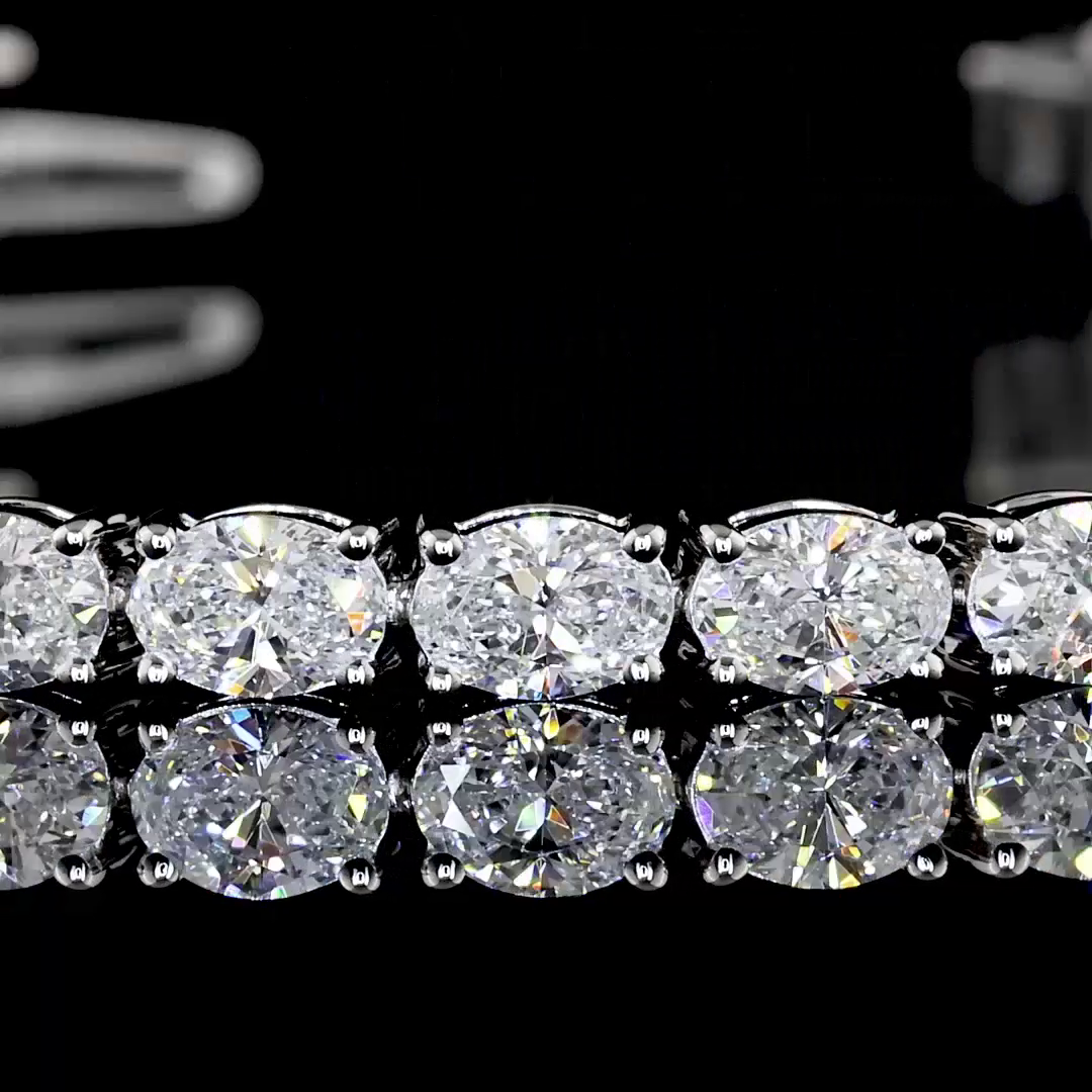 5.10 CTTW Oval Lab Diamond Tennis Bracelet 6.5" 14k White Gold (D/F/E Color and VVS2/VS2/VS Clarity)