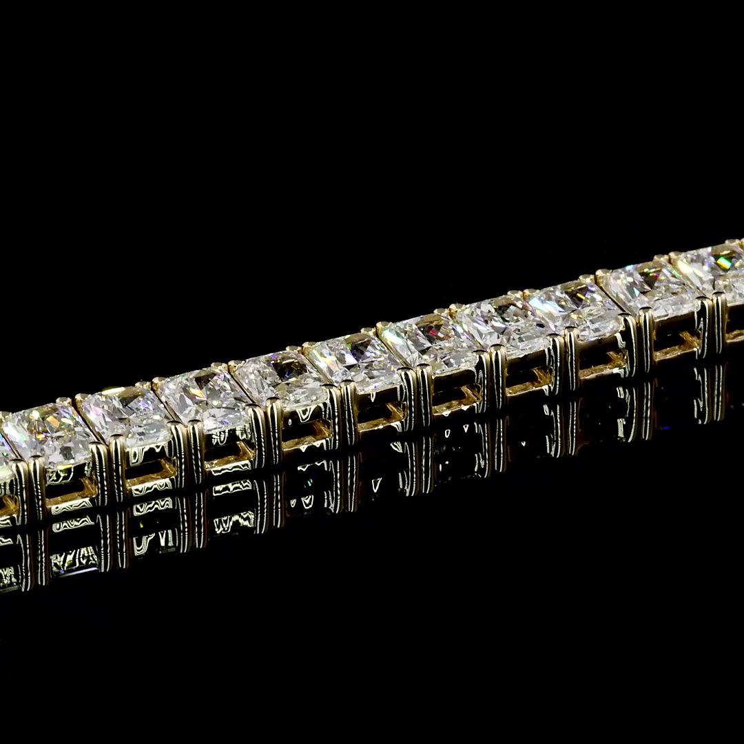 10.26 CTTW Radiant Lab Diamond Tennis Bracelet 6.75" 14k Yellow Gold E Color and VVS2 Clarity jewelry-spot-usa