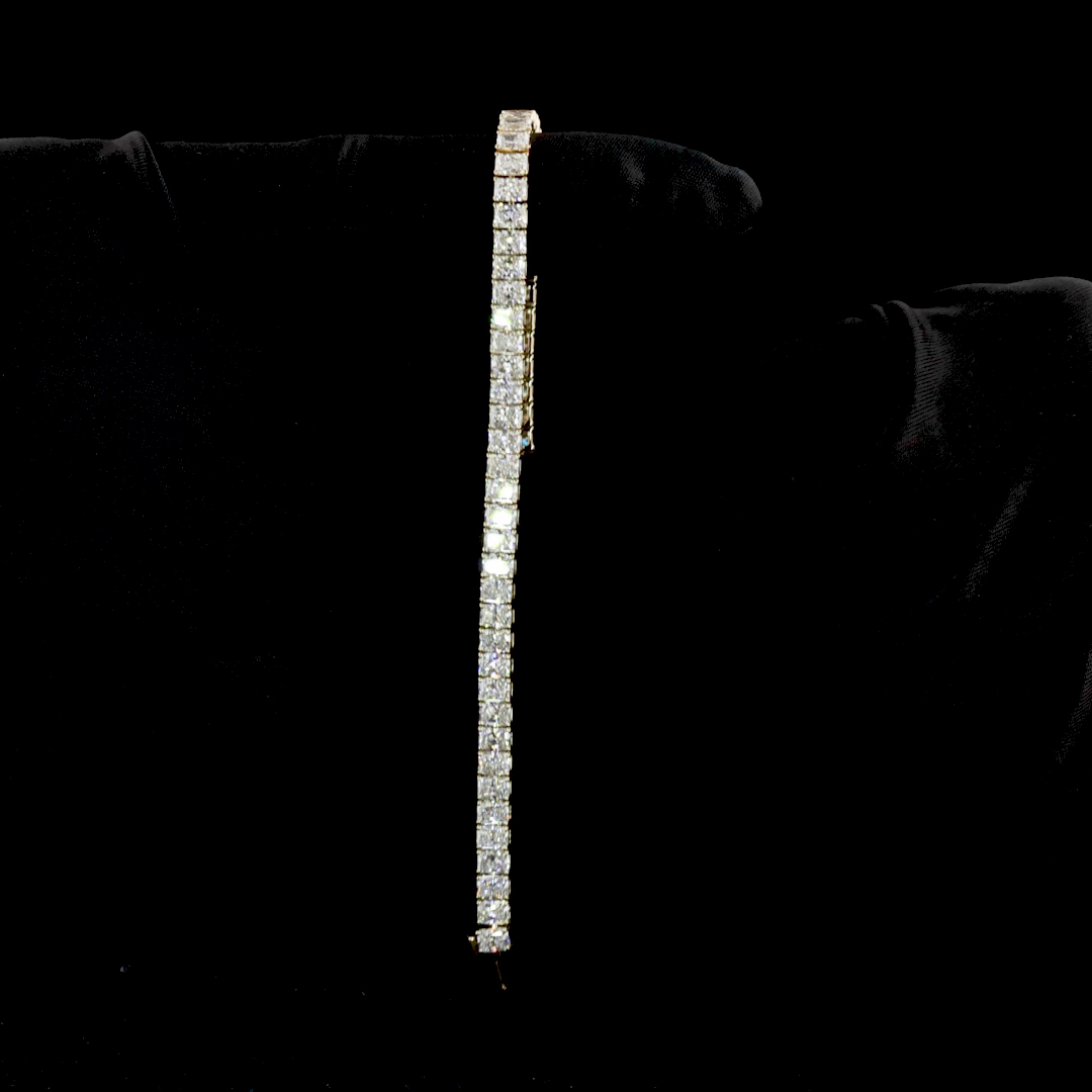 10.26 CTTW Radiant Lab Diamond Tennis Bracelet 6.75" 14k Yellow Gold (E Color and VVS2 Clarity)