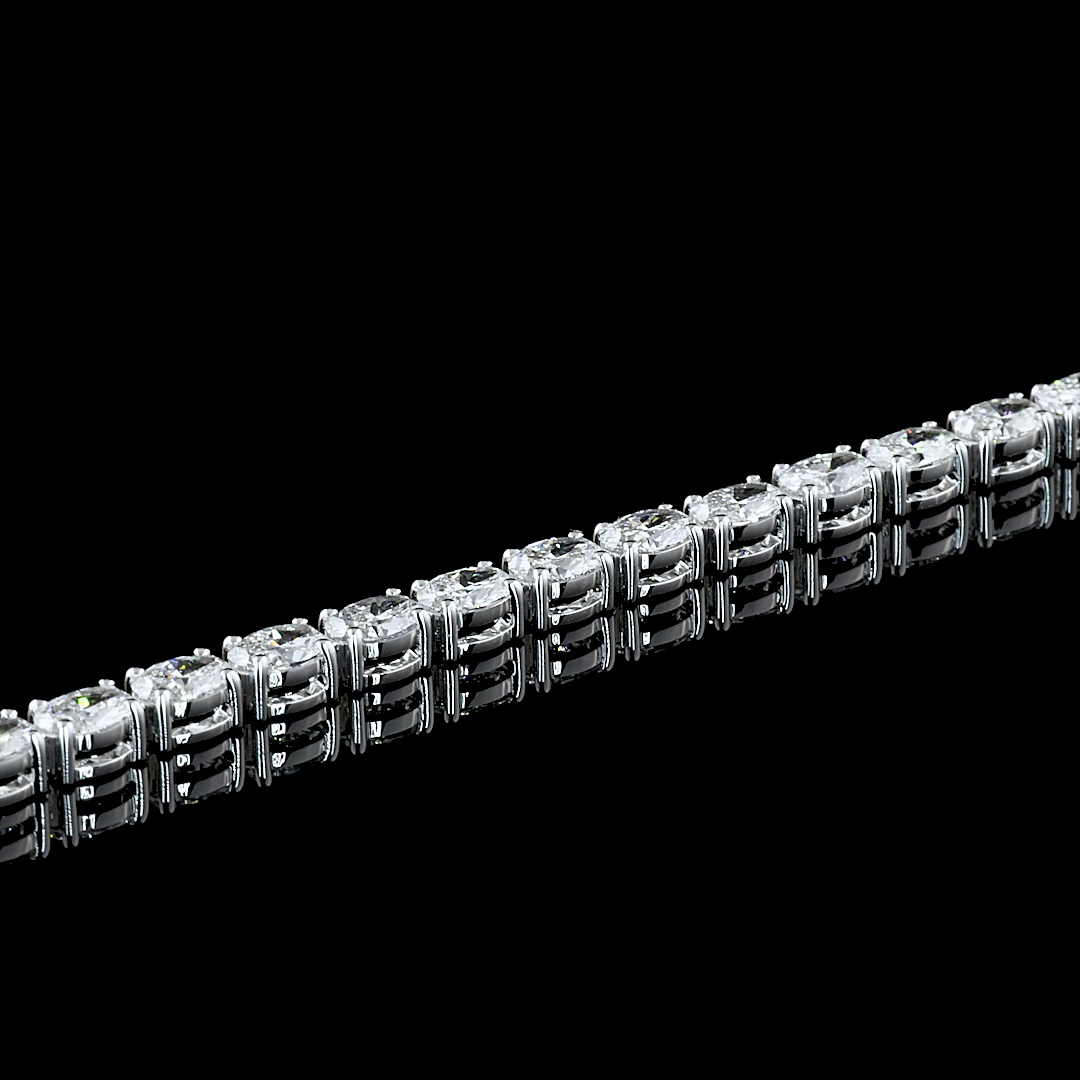 5.14 CTTW Oval Lab Diamond Tennis Bracelet 6.75" 14k White Gold E Color and VS Clarity jewelry-spot-usa