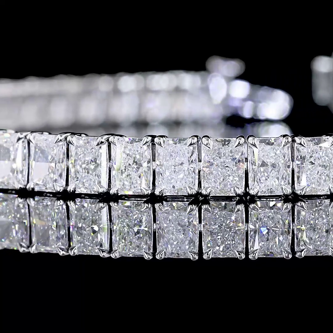 12.33 CTTW Radiant Lab Diamond Tennis Bracelet 7" 14k White Gold F Color and VS Clarity jewelry-spot-usa