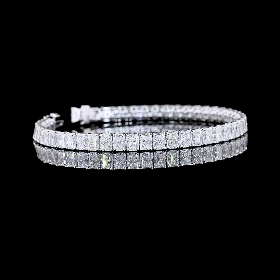 13.89 CTTW Radiant Lab Diamond Tennis Bracelet 7" 14k White Gold E Color and VS Clarity jewelry-spot-usa