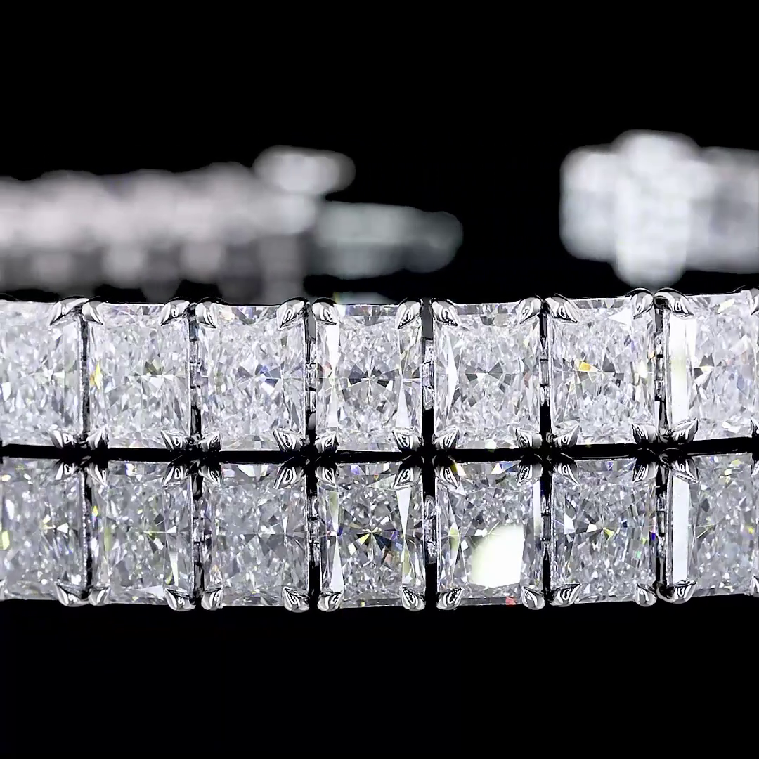 13.89 CTTW Radiant Lab Diamond Tennis Bracelet 7" 14k White Gold E Color and VS Clarity jewelry-spot-usa