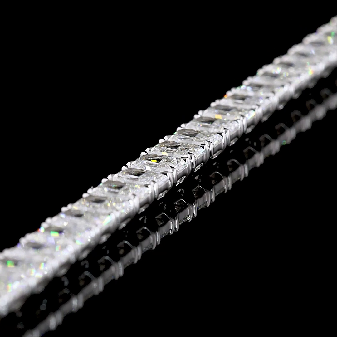 13.89 CTTW Radiant Lab Diamond Tennis Bracelet 7" 14k White Gold E Color and VS Clarity jewelry-spot-usa