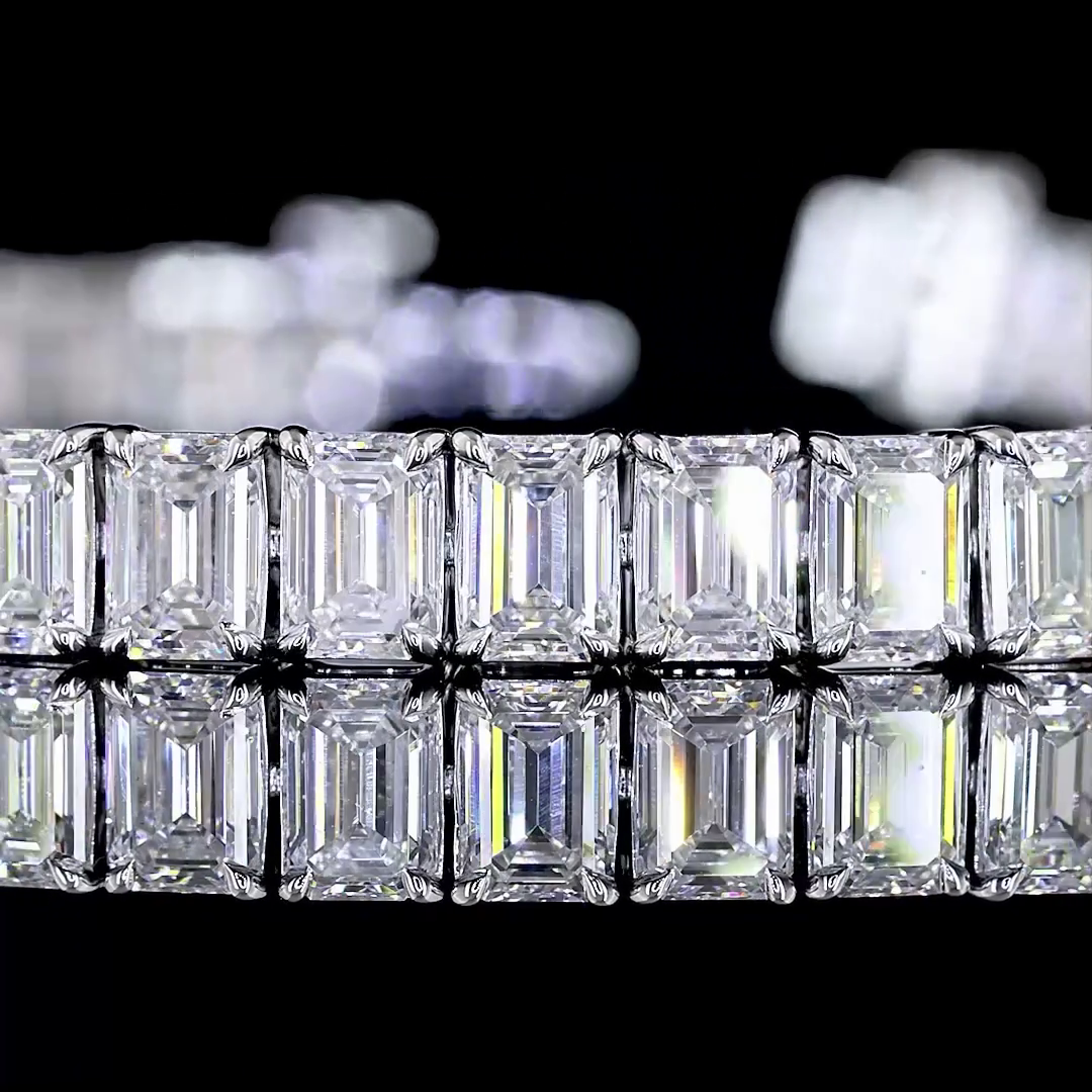 10.65 CTTW Emerald Lab Diamond Tennis Bracelet 7.5" 14k White Gold F Color and VS2 Clarity jewelry-spot-usa