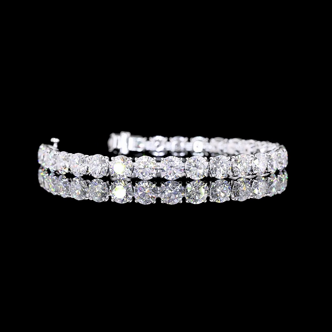 20.02 CTTW Round E VS Lab Diamond Tennis Bracelet 6.5" 14k White Gold