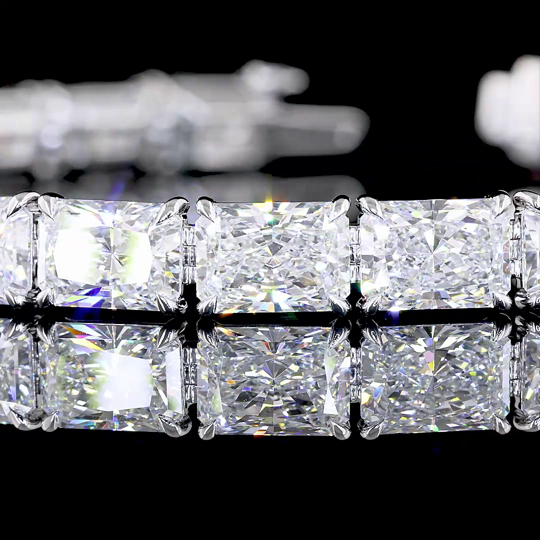25.00 CTTW Radiant Lab Diamond Tennis Bracelet 7.25" 14k White Gold F Color and VS1 Clarity jewelry-spot-usa