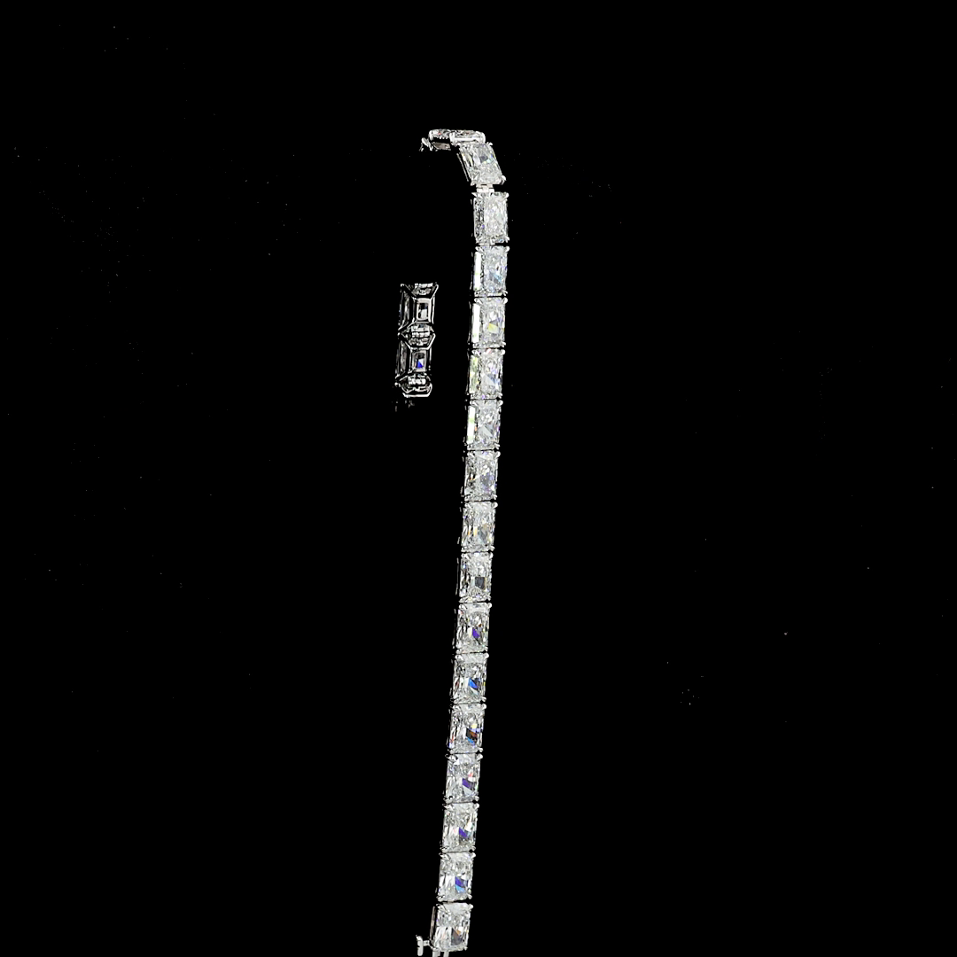 25.00 CTTW Radiant Lab Diamond Tennis Bracelet 7.25" 14k White Gold F Color and VS1 Clarity jewelry-spot-usa