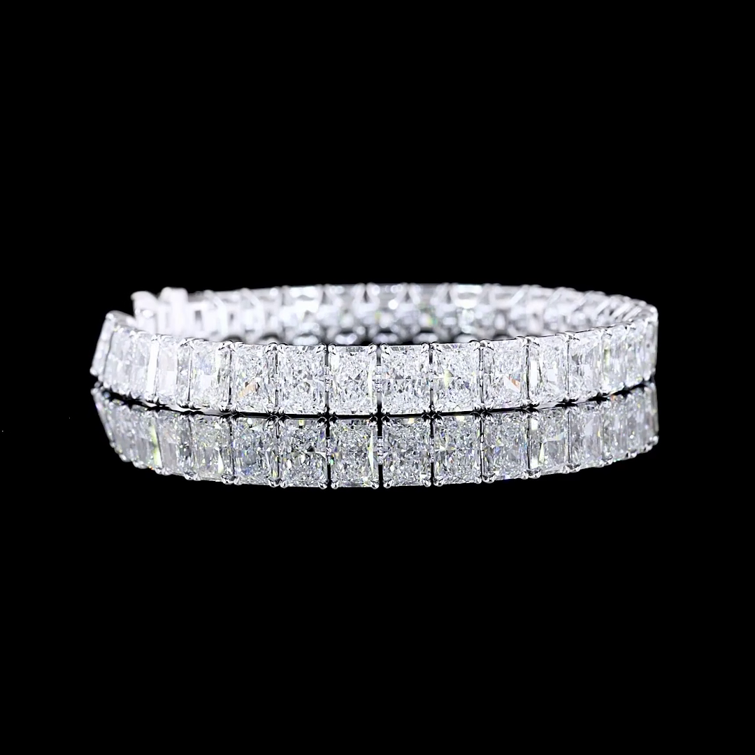 17.69 CTTW Radiant Lab Diamond Tennis Bracelet 7" 14k White Gold F/E Color and VS2/VVS1/VS/VS1/VVS2 Clarity jewelry-spot-usa