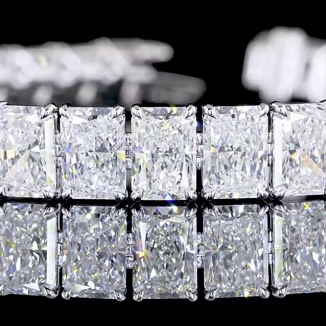 17.69 CTTW Radiant Lab Diamond Tennis Bracelet 7" 14k White Gold F/E Color and VS2/VVS1/VS/VS1/VVS2 Clarity jewelry-spot-usa