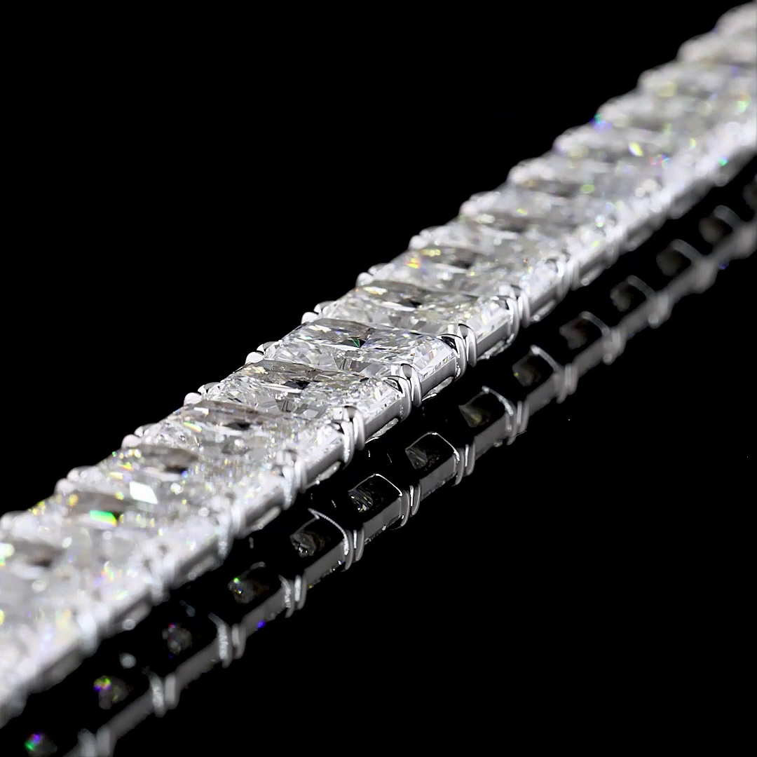 17.69 CTTW Radiant Lab Diamond Tennis Bracelet 7" 14k White Gold F/E Color and VS2/VVS1/VS/VS1/VVS2 Clarity jewelry-spot-usa